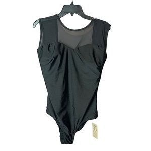 NWT Albion Maria Black Mesh One Piece Swim XXL